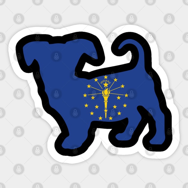 Chiweenie Dog Lover Indiana Flag Sticker by ryanjaycruz